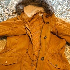 Women's Mustard Hooded Jacket